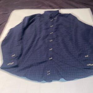 Twenty X Performance XXL blue and black striped button down shirt.